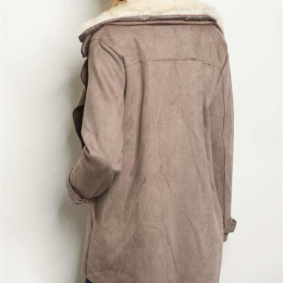 Mocha Faux Suede Coat - Picture 3 of 3